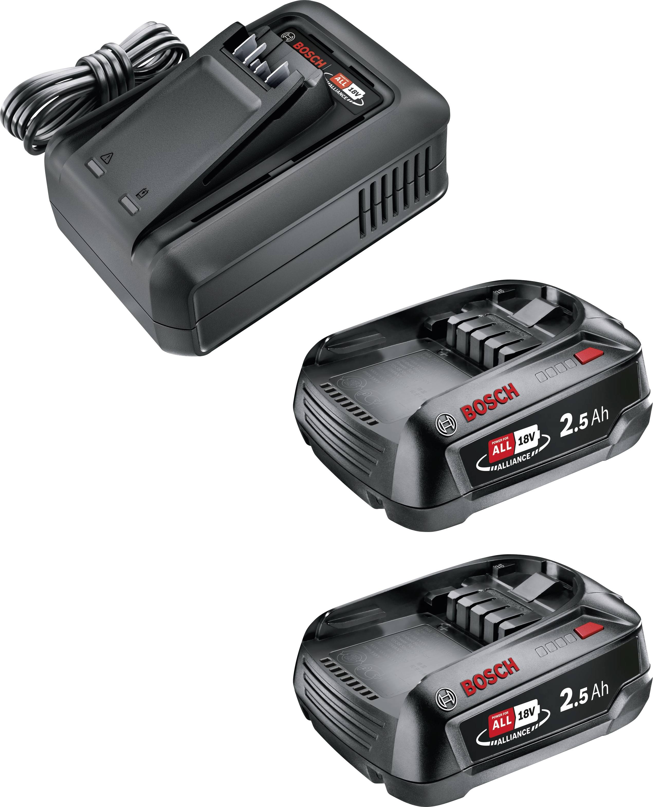 GARDENA 14914-20 Starter Kit QC AL 18V-44 + 2 x 2,5 Ah SoC Werkzeug-Akku und Ladegerät 18 V 2.5 Ah Li-Ion