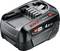 Eine schwarze Bosch 18V 4.0Ah wiederaufladbare Batterie für Elektrowerkzeuge, mit roten Branding-Elementen und Kompatibilitätsangaben an der Seite.