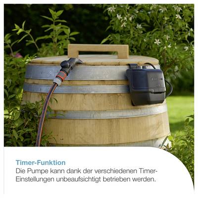 GARDENA Akku-Regenfasspumpe 2600 Comfort 18V P4A Ready-To-Use Set Regenwassernutzungsanlage 2600 l/h 1.8 m-3