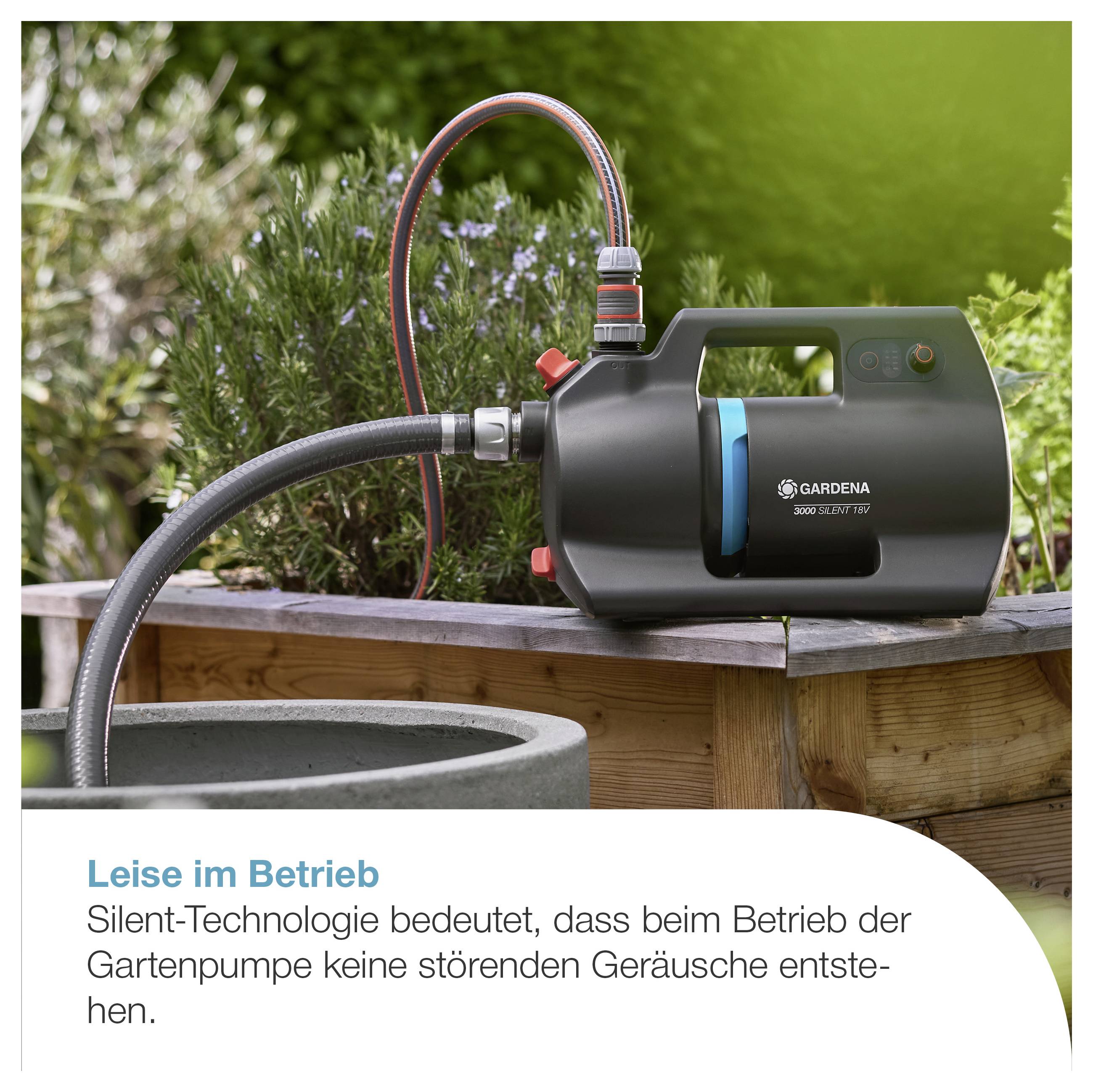 GARDENA Akku-Gartenpumpe 3000 Silent 18V P4A Ready-To-Use Set Akku-Gartenpumpe 3000 l/h-3