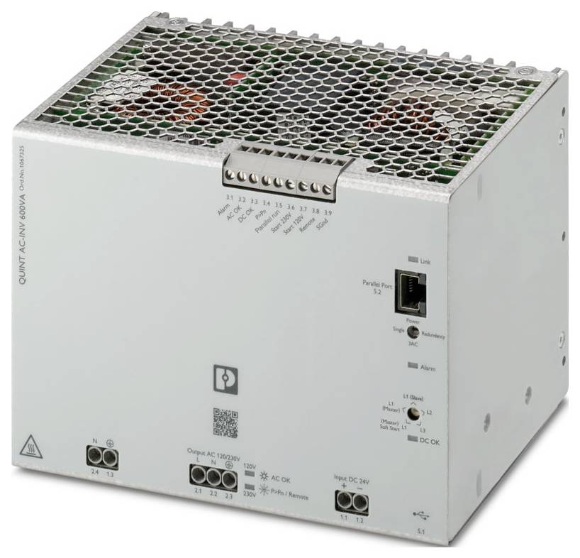 Phoenix Contact DC/AC-Inverter QUINT4-INV/24DC/1AC/600VA/USB 600 VA 24 V/DC - 120 V/AC, 230 V/AC, 24 V
