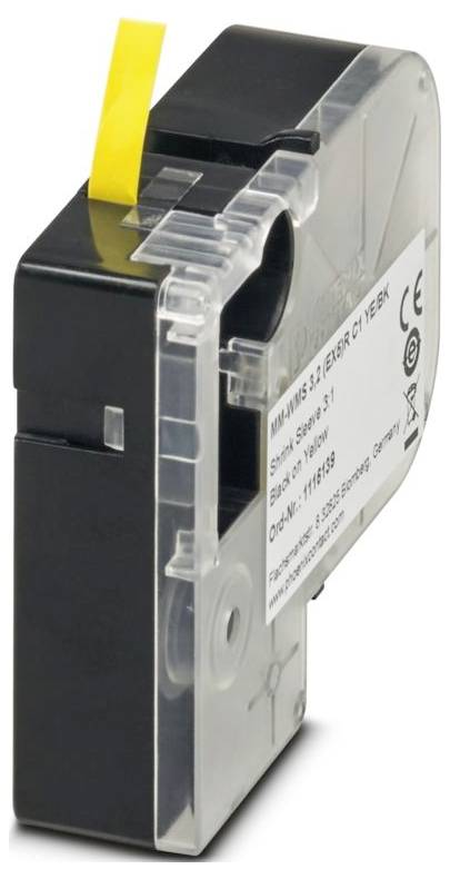 Phoenix Contact 1116139 MM-WMS 3,2 (EX5)R C1 YE/BK Schrumpfschlauchmarkierer Beschriftungsfläche: 1800 x 3.1 mm Gelb-Sch...