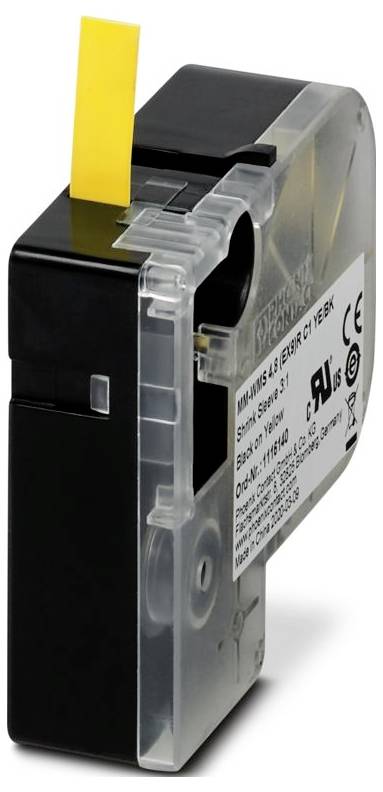 Phoenix Contact 1116140 MM-WMS 4,8 (EX9)R C1 YE/BK Schrumpfschlauchmarkierer Beschriftungsfläche: 1800 x 5.4 mm Gelb-Sch...