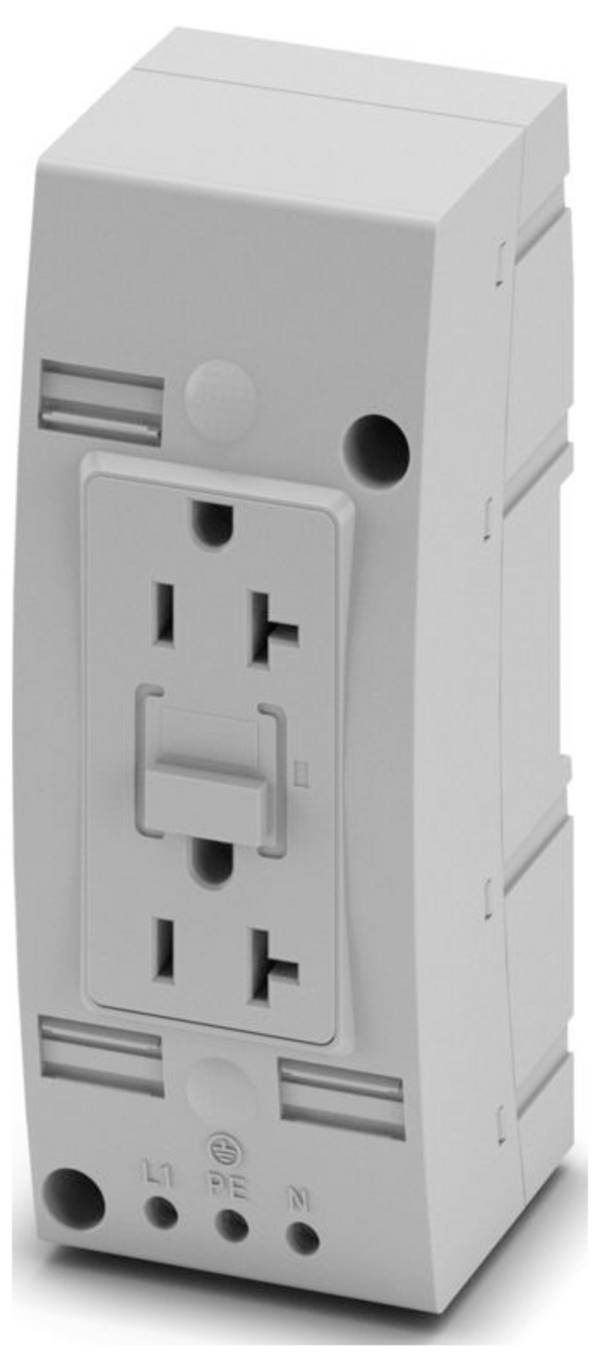 Doppelsteckdose Phoenix Contact EO-AB/UT/LED/DUO/V/GFI/20 Grau (L x B x H) 62.3 x 54 x 137 mm