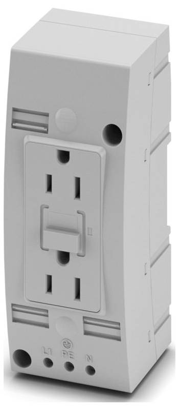 Doppelsteckdose Phoenix Contact EO-AB/UT/LED/DUO/V/GFI/15 Grau (L x B x H) 62.3 x 54 x 137 mm