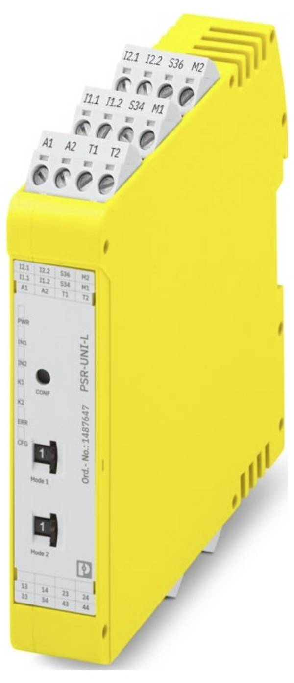 Sicherheitsrelais PSR-UNI-L-2X2NO-2DO-24DC-SC Phoenix Contact Betriebsspannung: 24 V/DC  (B x H x T) 22.5 x 112.7 x 111.7 mm  1 St.