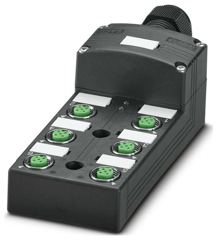 Ein grünes Anschlusswinkelkabel mit freiliegenden farbigen Drähten an einem Ende, das für industrielle oder elektronische Anwendungen verwendet wird.