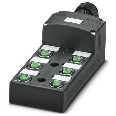 Ein grünes Anschlusswinkelkabel mit freiliegenden farbigen Drähten an einem Ende, das für industrielle oder elektronische Anwendungen verwendet wird.