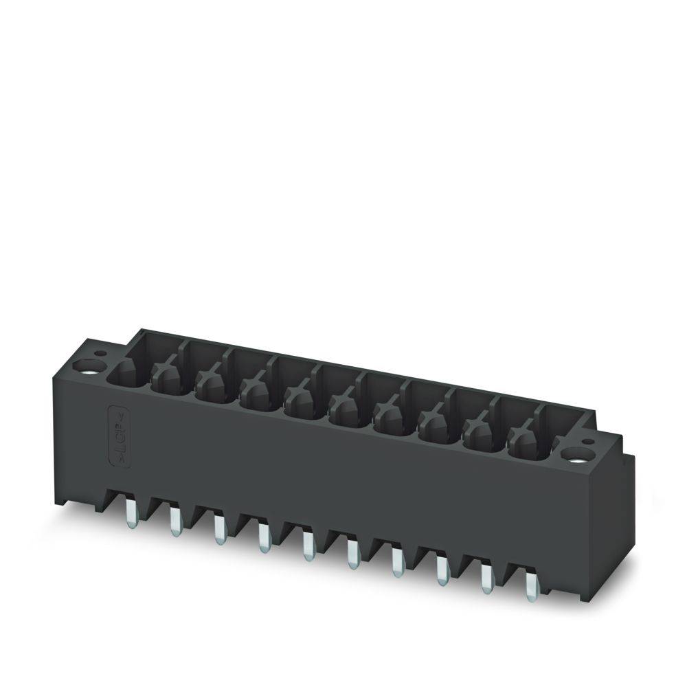 Ein schwarzer Kunststoff-Verbindungsblock mit mehreren Anschlussplätzen, der für die elektrische Verkabelung verwendet wird.