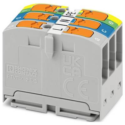 Ein Mehrfach-Steckverbinder mit gekennzeichneten Anschlüssen für elektrische Verbindungen, mit den Markierungen „L", „N" und „PE", die Leiter, Neutralleiter und Schutzleiter anzeigen.