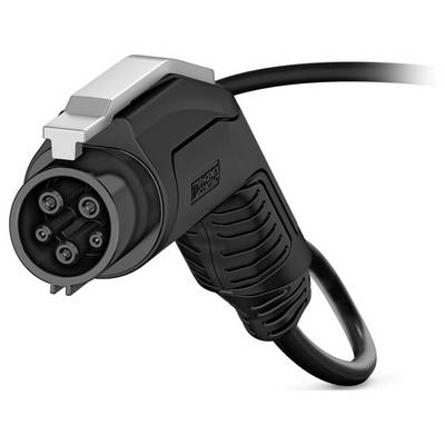 Ein schwarzer Elektroschalter mit freiliegenden Drähten und Montageplatte, begleitet von drei Schrauben, auf weißem Hintergrund.