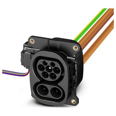 Ein Elektrofahrzeug-Ladestecker mit mehreren farbigen Kabeln, die zum Stromtransfer zu Elektrofahrzeugen verwendet werden.