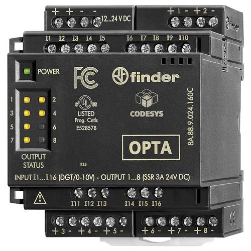 Finder 8A.58.9.024.160C EMR (Elektromechanisches Relais) Erweiterungsmodul Erweiterungsmodul 12 V/DC, 24 V/DC 1 St. 8 Sc...