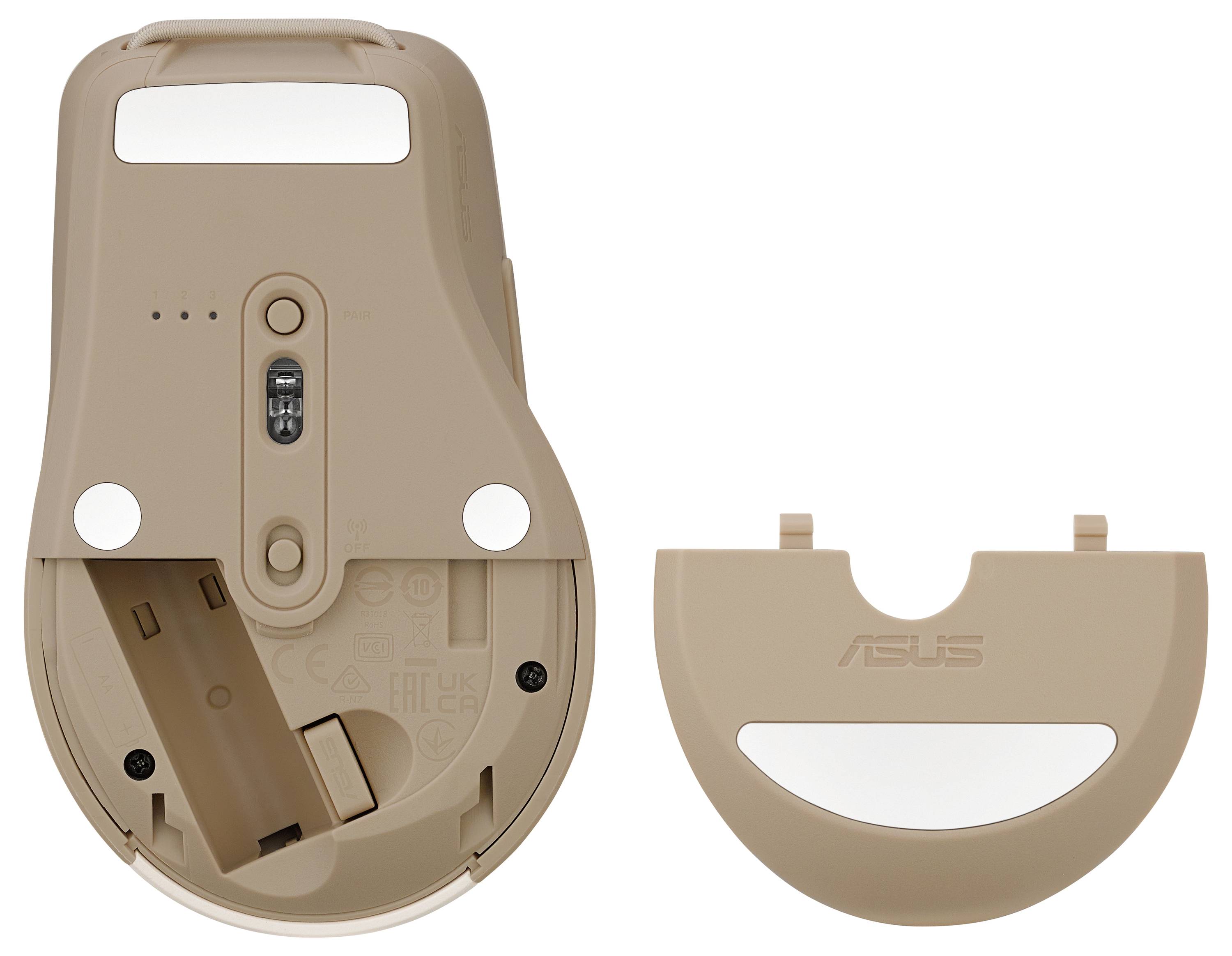 Asus ASUS MD200 Maus, beige, Silent Maus Kabellos Optisch Beige 6 Tasten-5