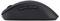 Eine schwarze Computermaus, die eine Seitenansicht zeigt mit zwei zusätzlichen Tasten an der Seite.