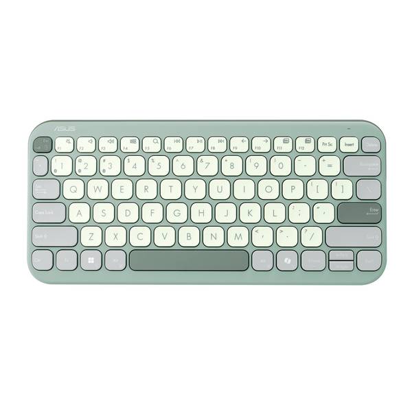 Asus ASUS KW100 KEYBOARD/GN/GE/81 Kabellos Tastatur Deutsch, QWERTZ, Mac Grün, Hellgrün Easy Switch 3 Geräte