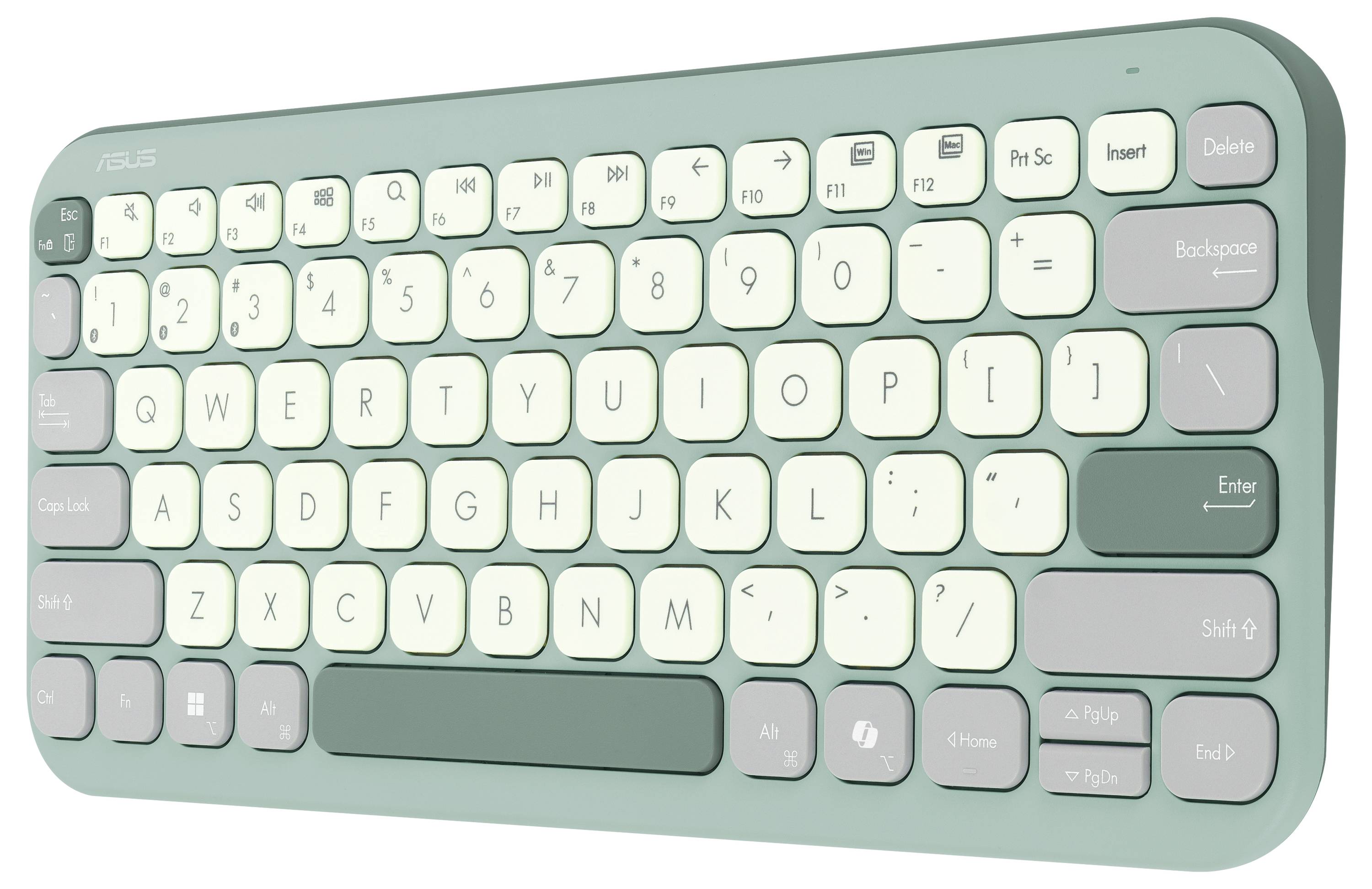 Asus ASUS KW100 KEYBOARD/GN/GE/81 Kabellos Tastatur Deutsch, QWERTZ, Mac Grün, Hellgrün Easy Switch 3 Geräte-4