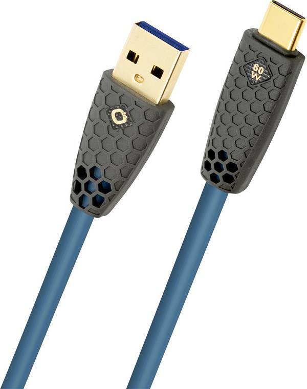 Oehlbach USB-Kabel USB-A Stecker, USB-C® Stecker 3 m Petrol Geflechtschirm D1C9563