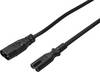 Renkforce Strom Verlängerungskabel [1x Kleingeräte-Stecker C8 - 1x Kleingeräte-Buchse C7] 1.00 m Schwarz
