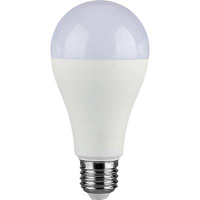 Eine LED-Glühbirne mit weißer Basis und mattierter Oberseite, konzipiert für standardmäßige Leuchten und als Beispiel für energieeffiziente Beleuchtungstechnologie.