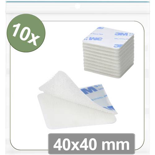 Quadrios 25CA673 Klettpunkte zum Aufkleben Haft- und Flauschteil (L x B) 40 mm x 40 mm Weiß 10 St.