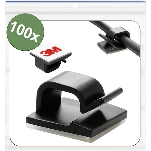 Quadrios 25CA750 Kabelclip selbstklebend 25CA750 Bündel-Ø-Bereich 1 bis 7 mm Schwarz 100 St.