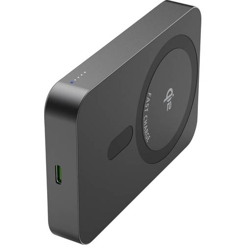 Hama Qi2 Wireless Power Pack, 10000mAh, induktiv Laden, Anthrazit Powerbank 10000 mAh Fast Charge USB-C® Anthrazit