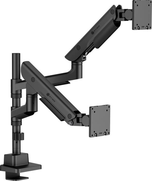 ICY BOX IB-MS702-T Monitorständer für 2 Monitore bis 57" und 27 kg  Monitorhalterung 1 Display(s)  Schwarz Stand