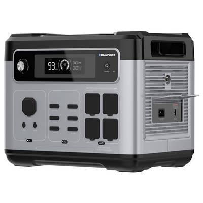 Tragbare Bluetti-ähnliche Stromstation mit digitaler Anzeige, AC- und USB-Anschlüssen sowie seitlichem Lüftungsgitter.