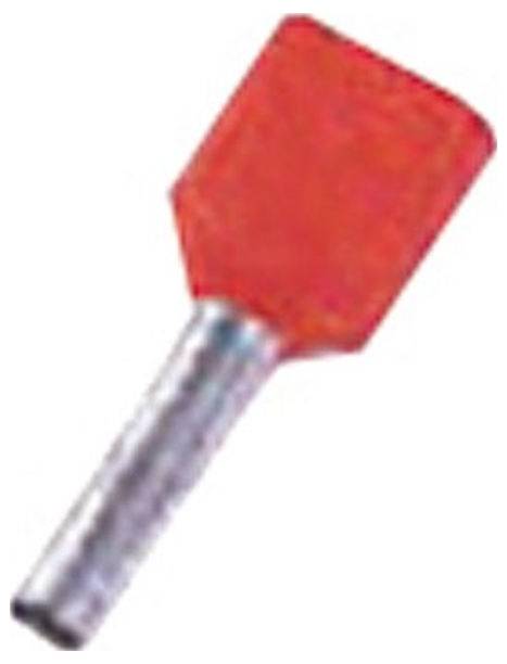 Intercable 180776 Zwillings-Aderendhülse Teilisoliert Rot 1 St.