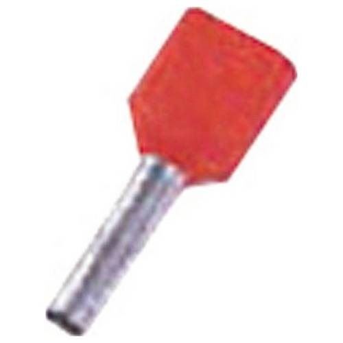 Intercable 180753 Zwillings-Aderendhülse Teilisoliert Rot 1 St.