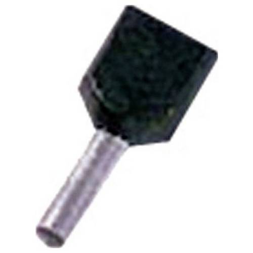 Intercable 180767 Zwillings-Aderendhülse Teilisoliert Schwarz 1 St.