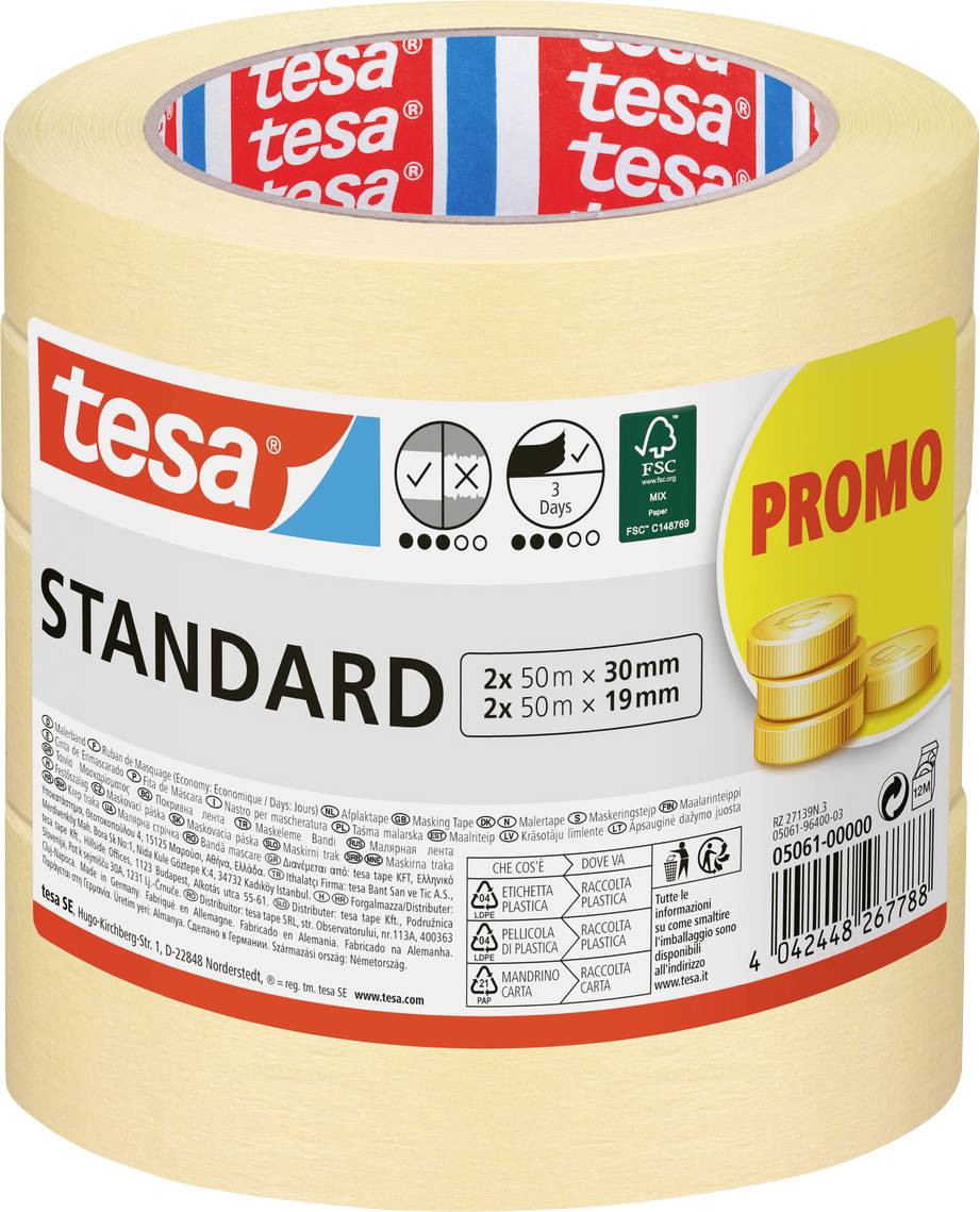 tesa 05061-00000-01 Malerabdeckband 4 St.