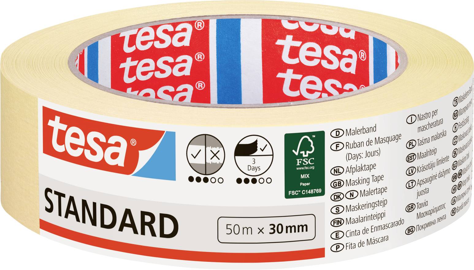 tesa 05087-00000-03 Malerabdeckband (L x B) 50 m x 30 mm 1 St.