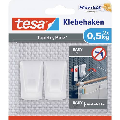tesa tesa Klebehaken Tapeten & Putz - selbstklebender Haken - ideal zur Befestigung von Girlanden & Lichterketten - hält...