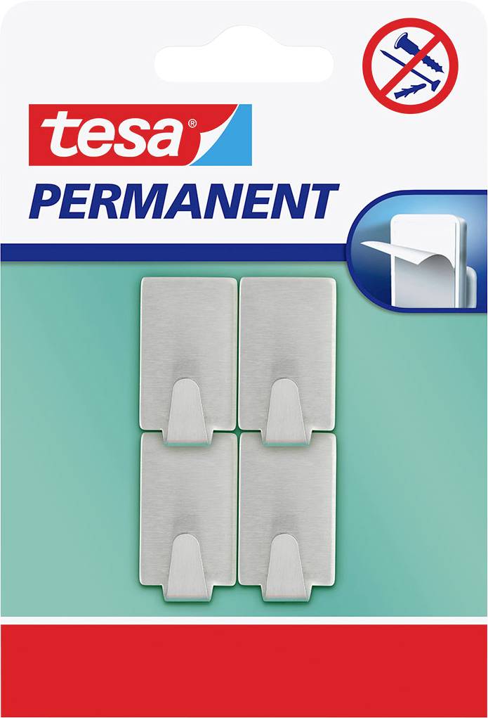 Thumbnail - tesa tesa® Permanent Haken Rechteckig S Metall Inhalt: 1 St.