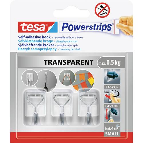 tesa tesa® Powerstrips® Draht-Haken S Transparent Inhalt: 1 St.