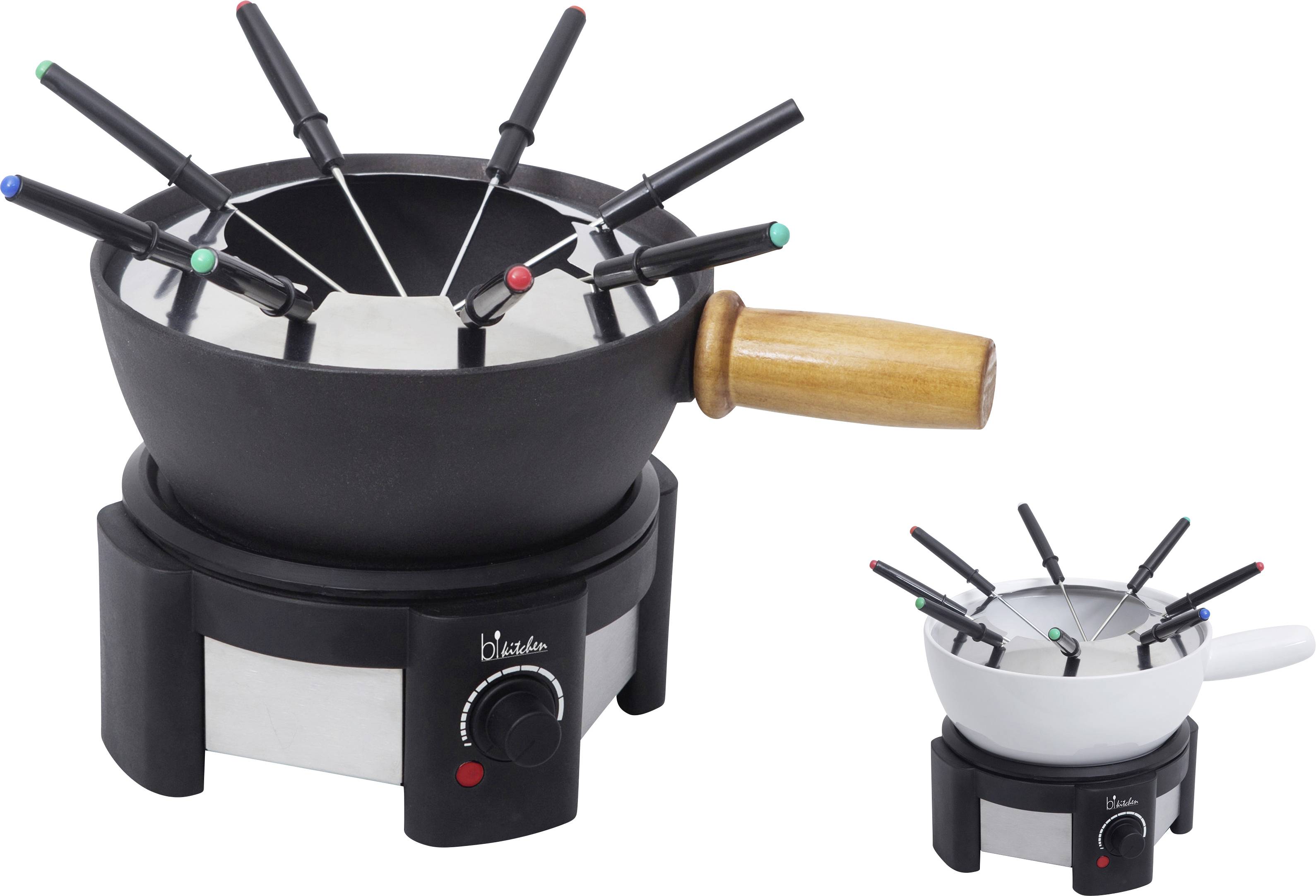 BiKitchen fondue 200 Fondue 1500 W 8 Fonduegabeln, für Lebensmittel, kabelgebunden, Kontrollleuchte, stufenloser Tempera...