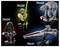 LEGO Star Wars Sets mit Yoda, Darth Vader, einem AT-AT-Walker und einem Star-Destroyer-Modell, jeweils mit seiner Satznummer gekennzeichnet.