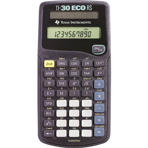 Texas Instruments TI-30 ECO RS Taschenrechner Schwarz solarbetrieben (B x H x T) 79 x 15 x 153 mm