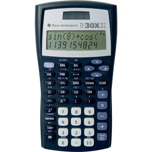 Texas Instruments TI 30 X II S Taschenrechner Schwarz batteriebetrieben, solarbetrieben (B x H x T) 172 x 31 x 247 mm