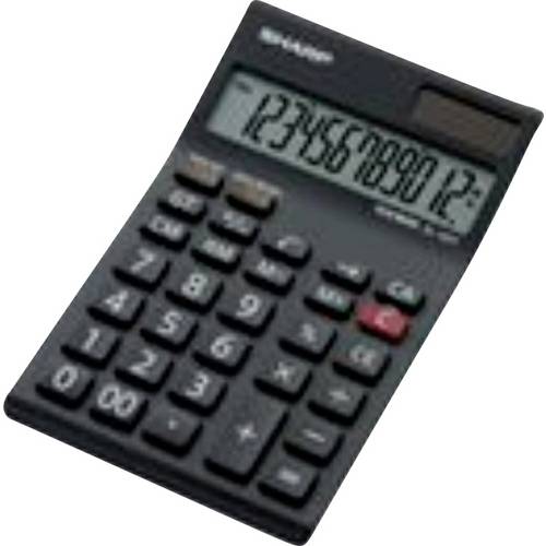 Sharp EL-124 TWH Taschenrechner Schwarz, Weiß Display (Stellen): 12 solarbetrieben, batteriebetrieben (B x H x T) 97 x 1...