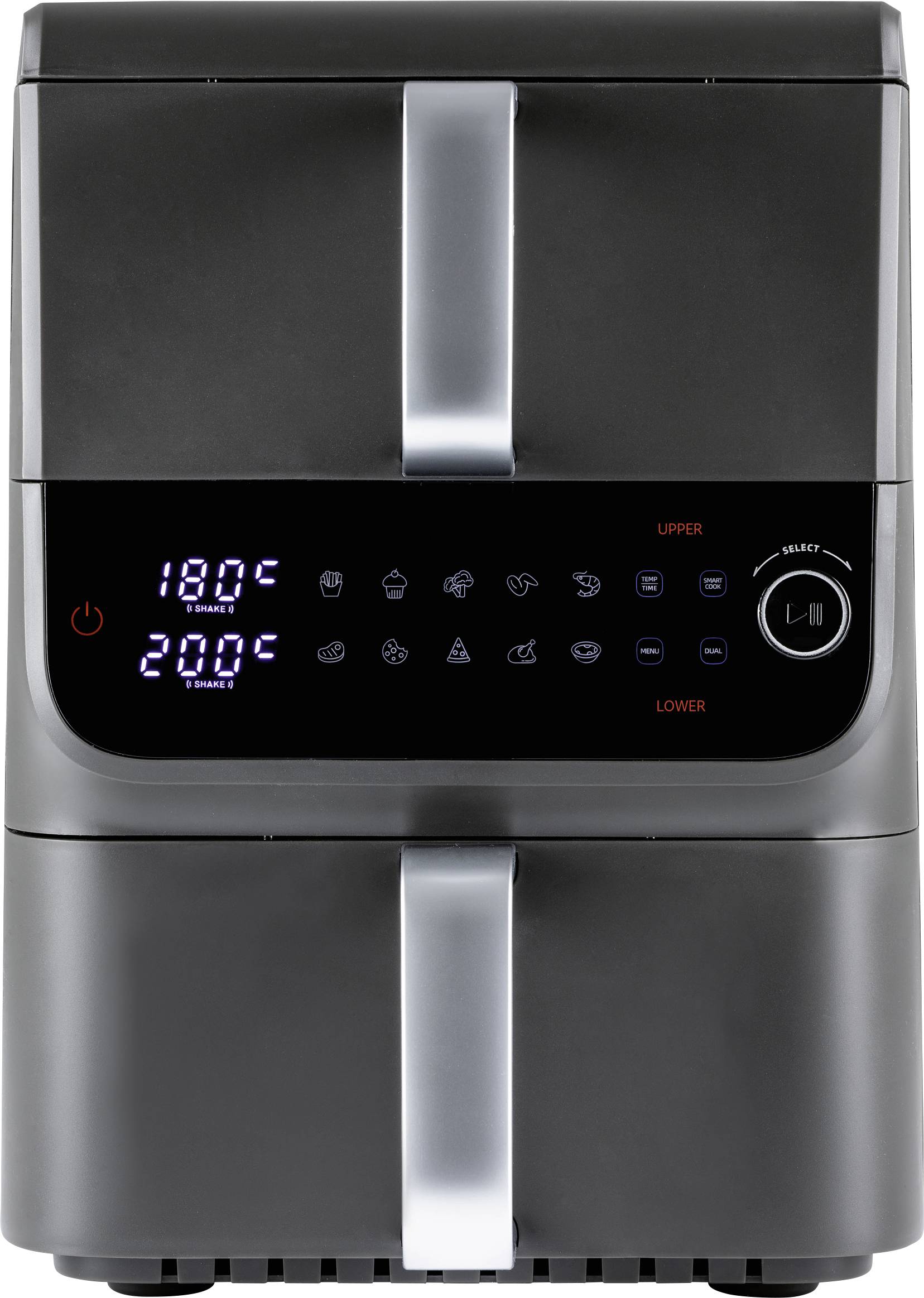 GourmetMaxx 16404 Heißluft-Fritteuse 10 l 2500 W Antihaftbeschichtung, BPA-frei, Cool-Touch-Gehäuse, digitaler Timer, Gr...