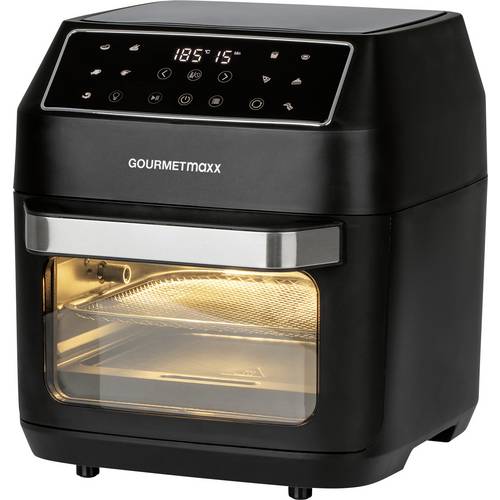GourmetMaxx 13606 Heißluft-Ofen 12 l 1700 W BPA-frei, Cool-Touch-Gehäuse, digitaler Timer, Grillfunktion Schwarz