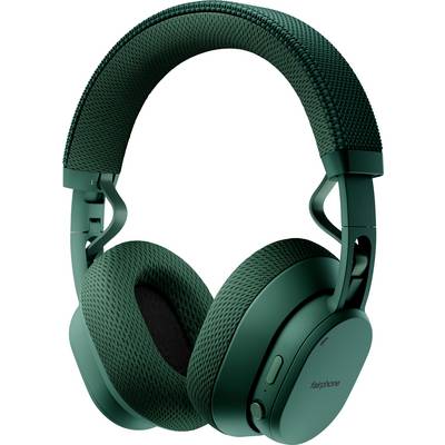 Grüne Over-Ear-Kopfhörer mit Mesher-Textur, verstellbarem Kopfbügel und gepolsterten Ohrmuscheln, entwickelt für Komfort und Stil.