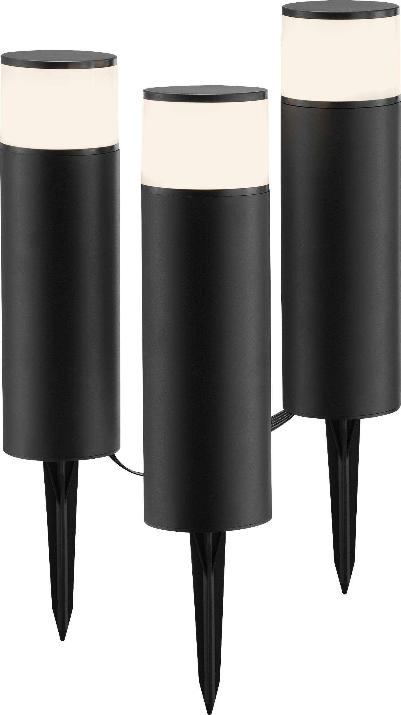 Brilliant G40912/76 Außenspießleuchte 3er Set Gartenleuchte EEK: F (A - G) Schwarz, Weiß