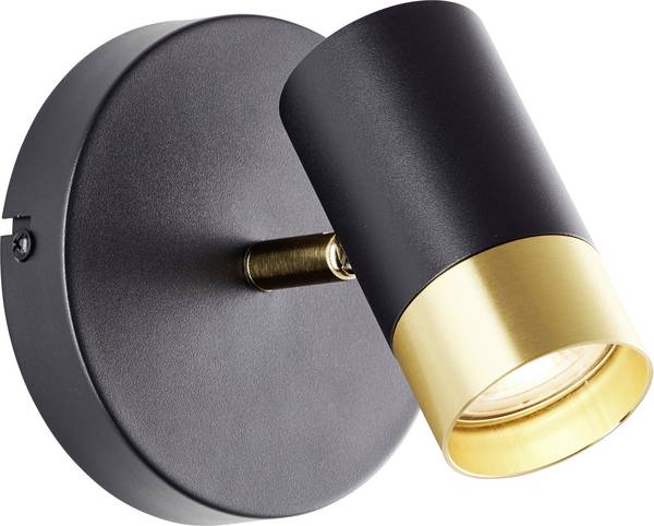 Brilliant Wandspot 12,5cm G03410/86 Wandleuchte GU10   LED Schwarz/Sand, Gold (matt)