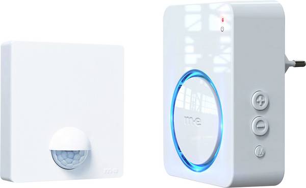 m-e modern-electronics 41490 Steckdose Bewegungsmelder 120 °  Weiß IP54