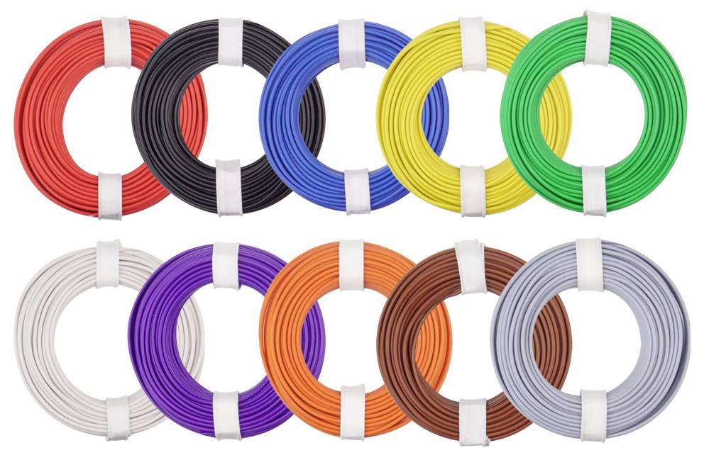 Donau Elektronik 175-MIX Litze LiY 1 x 0.75 mm² Schwarz, Rot, Blau, Gelb, Grün, Weiß, Violett, Orange, Braun, Grau 1 Set