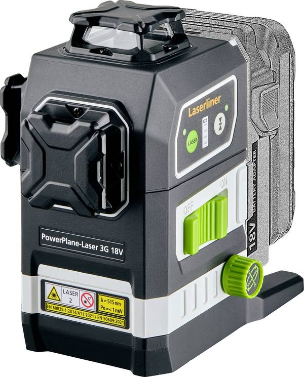 Laserliner PowerPlane-Laser 3G Multi-18V Dreidimensionaler Laser  grüner Laser, inkl. Box, ohne Akku, selbstnivellierend Reichweite (max.): 60 m